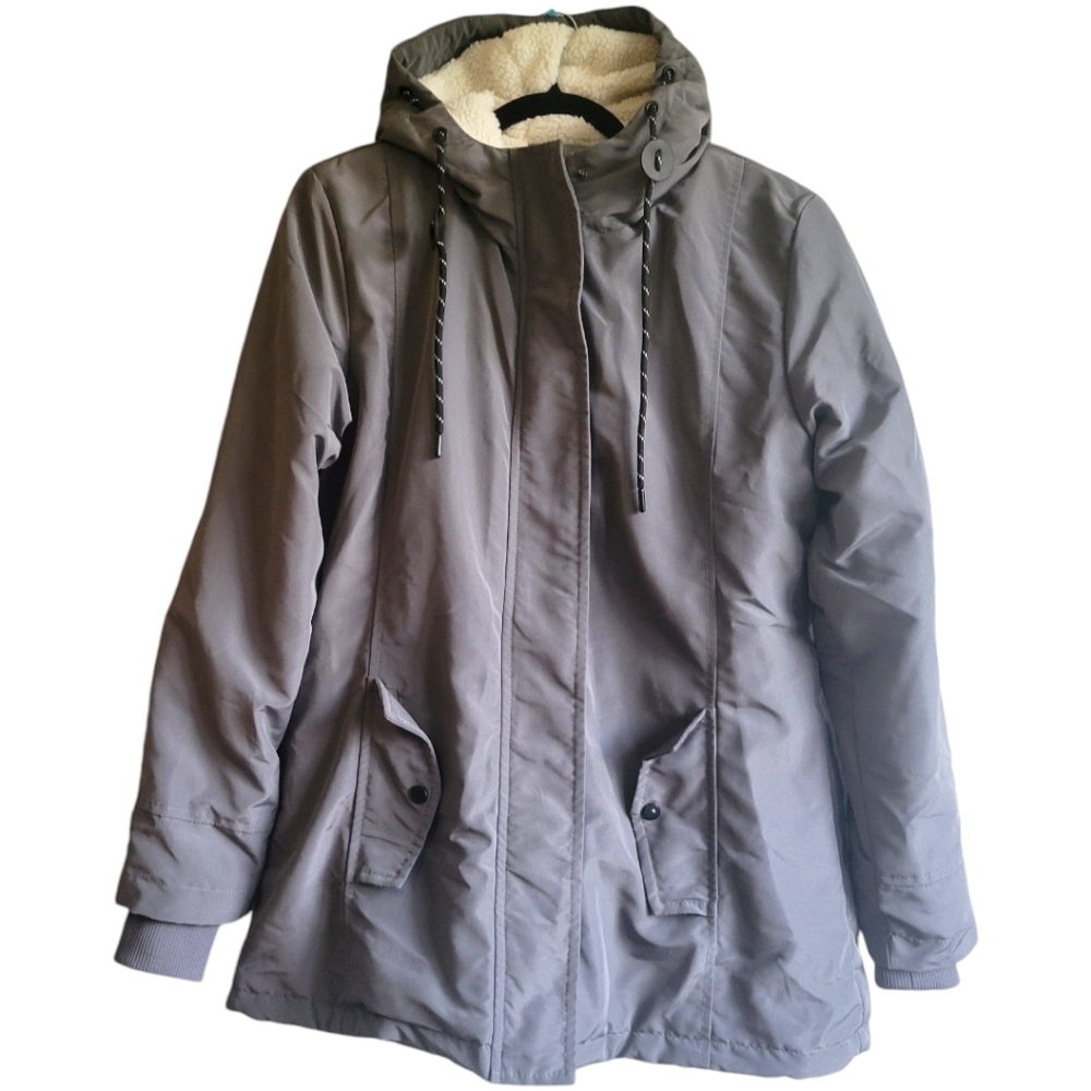 Apperloth Gray Polyester Winter Jacket Womens Size Large